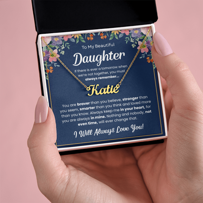 Personalized Daughter Name Necklace – Custom Name Gift from Mom or Dad