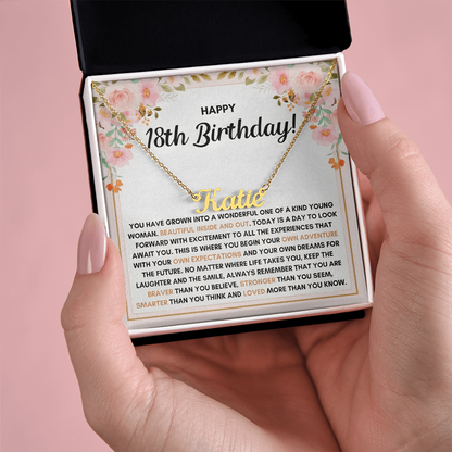 Name Necklace On Her 18th Birthday - Personalized Jewelry Gift