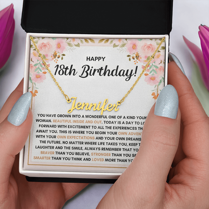Name Necklace On Her 18th Birthday - Personalized Jewelry Gift