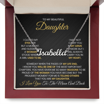 Personalized Gifts For Daughter From Mom or Dad - Moon and Back Necklace