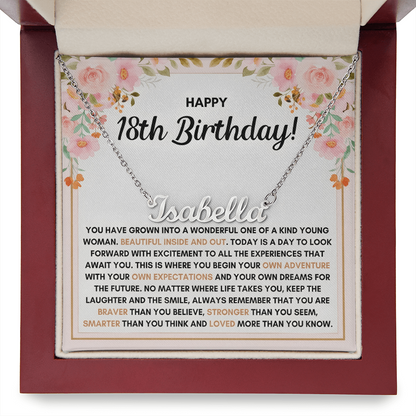 Name Necklace On Her 18th Birthday - Personalized Jewelry Gift