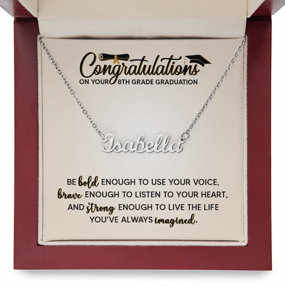 Congratulation On Her 8th Grade Graduation Gifts - Personalized Name Necklace For Her