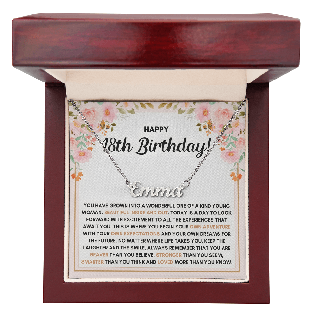 Name Necklace On Her 18th Birthday - Personalized Jewelry Gift