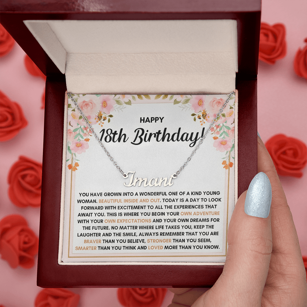 Name Necklace On Her 18th Birthday - Personalized Jewelry Gift