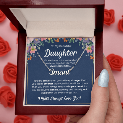 Personalized Daughter Name Necklace – Custom Name Gift from Mom or Dad