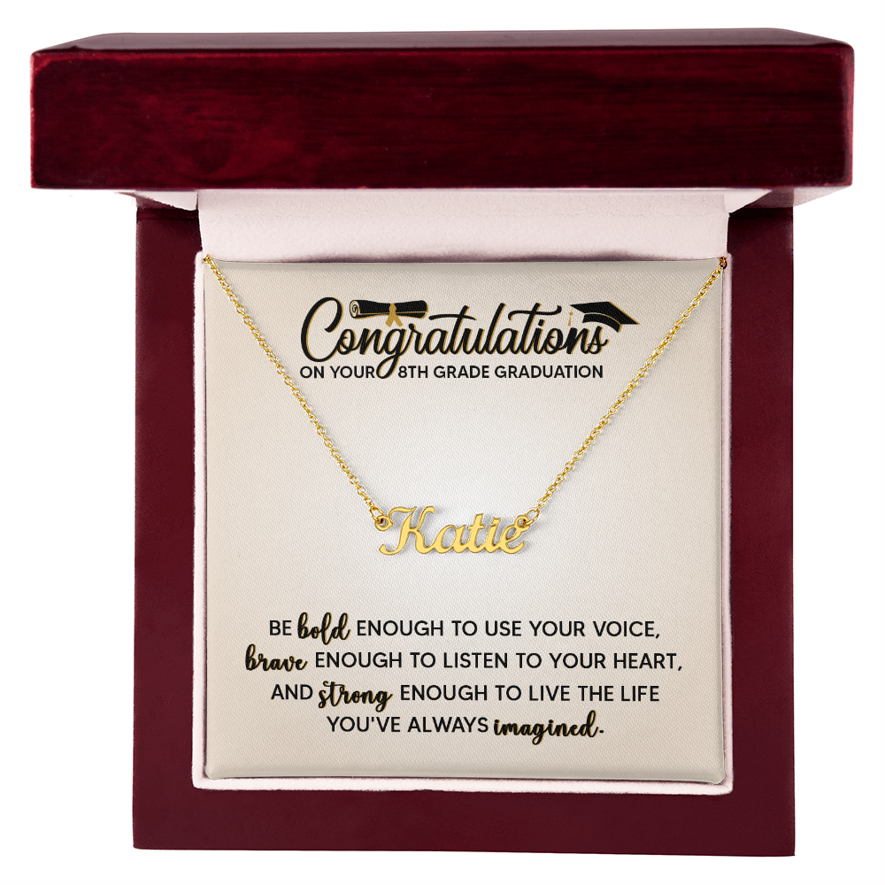 Congratulation On Her 8th Grade Graduation Gifts - Personalized Name Necklace For Her