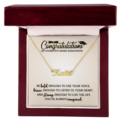 Congratulation On Her 8th Grade Graduation Gifts - Personalized Name Necklace For Her