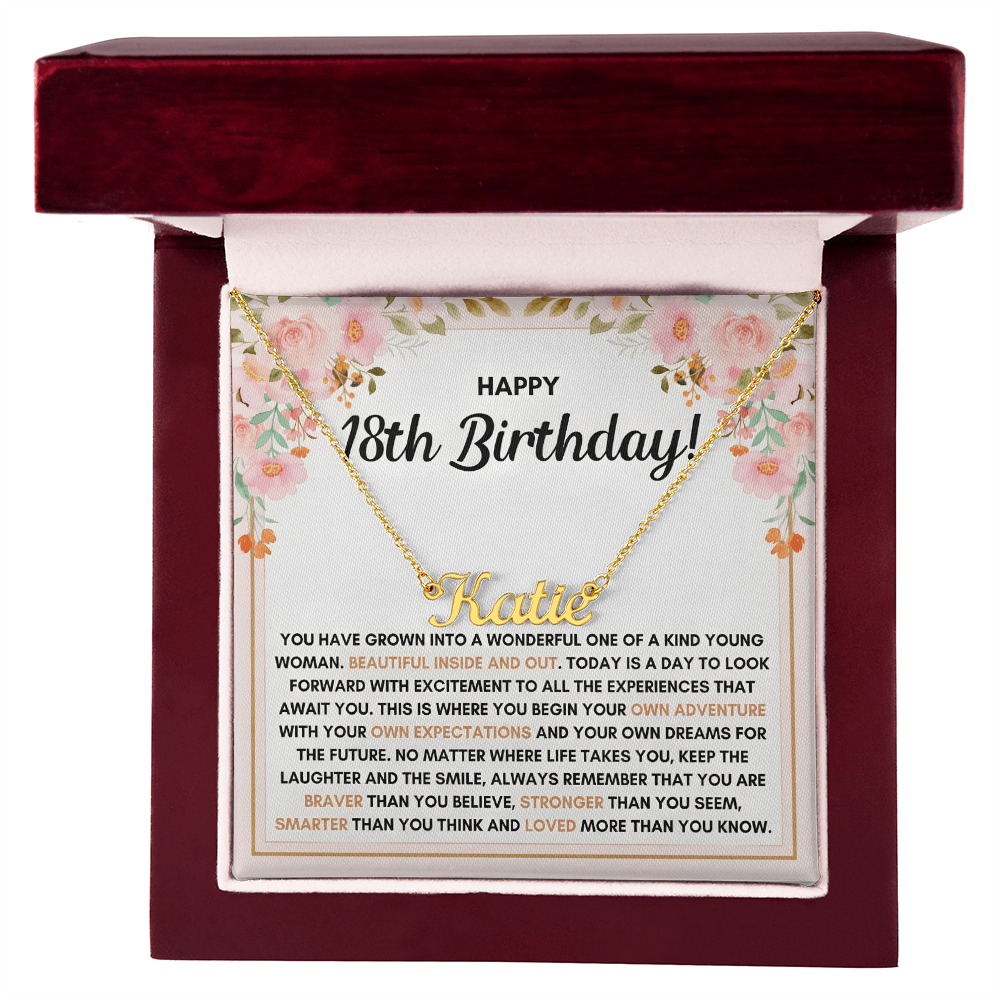 Name Necklace On Her 18th Birthday - Personalized Jewelry Gift