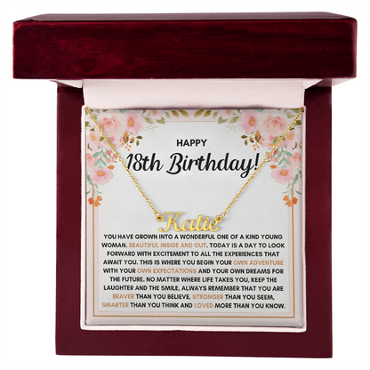 Name Necklace On Her 18th Birthday - Personalized Jewelry Gift