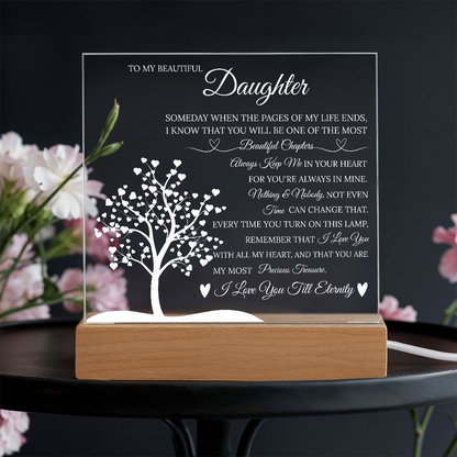 Daughter Acrylic Square Plaque from Mom Dad, Someday When The Pages of My Life End
