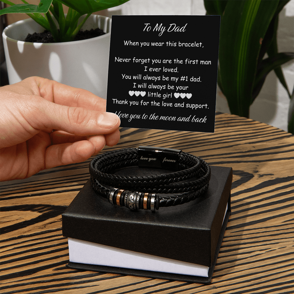 To My Dad Gift Love You Forever Men Bracelet - Best Father's Day Gift
