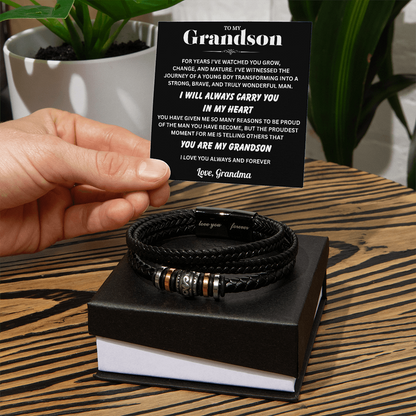 To My Grandson Love You Forever Bracelet – Meaningful Gift from Grandma or Grandpa