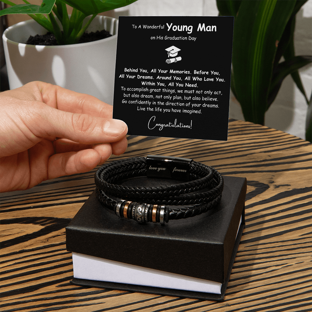 High School College Graduation Gifts To A Wonderful Young Man - Love You Forever Bracelet