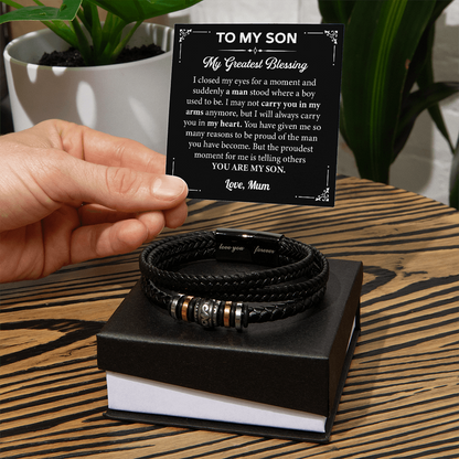 Gifts For Son From Mum, Love You Forever Bracelet From Mother