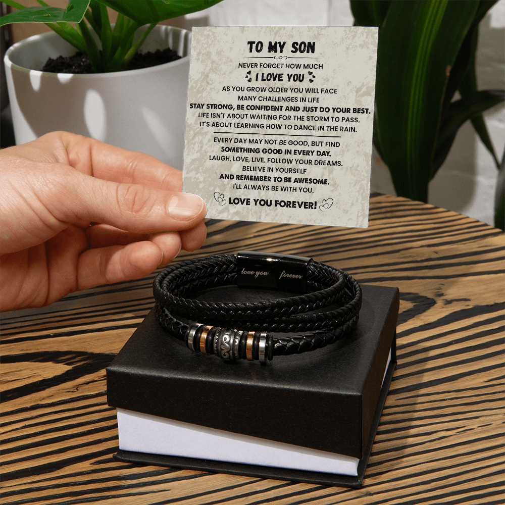 Son Bracelet Gift – Love You Forever Inspirational Bracelet from Mom or Dad