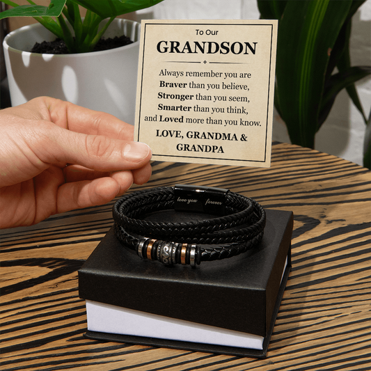 To My Grandson Bracelet From Grandma & Grandpa