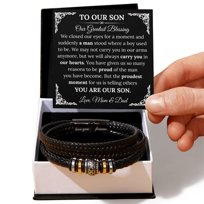 To My Son Bracelet Gift From Mom & Dad - Gifts for Son