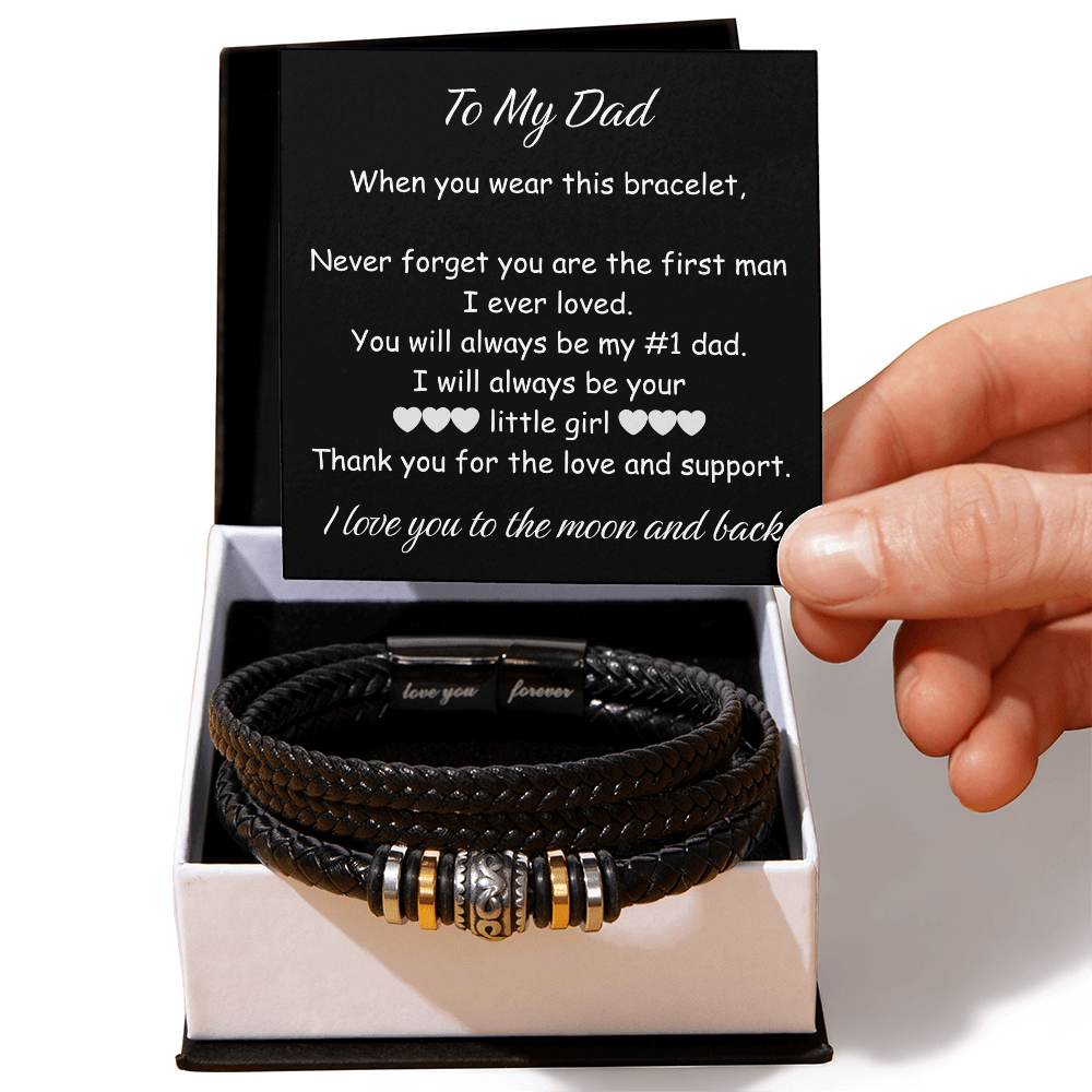 To My Dad Gift Love You Forever Men Bracelet - Best Father's Day Gift