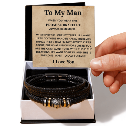To My Man Bracelet, Jewelry Gifts For Man With Message Card & Box
