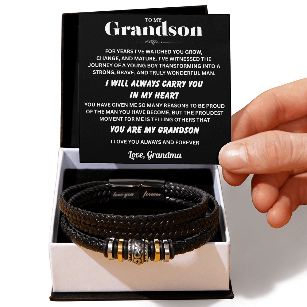 To My Grandson Love You Forever Bracelet – Meaningful Gift from Grandma or Grandpa