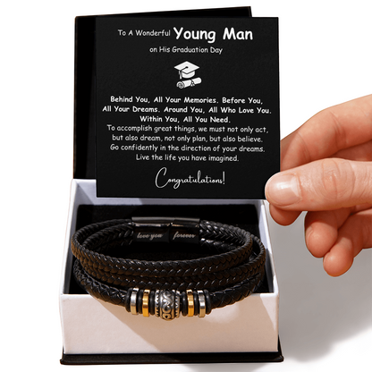 High School College Graduation Gifts To A Wonderful Young Man - Love You Forever Bracelet