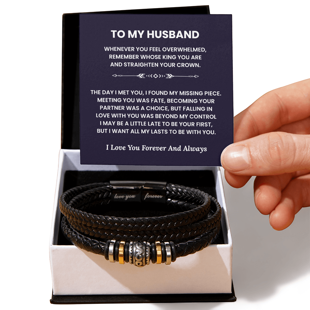 Husband Bracelet From Wife, Men Bracelets Gift, Stainless Steel Infinity Bracelets