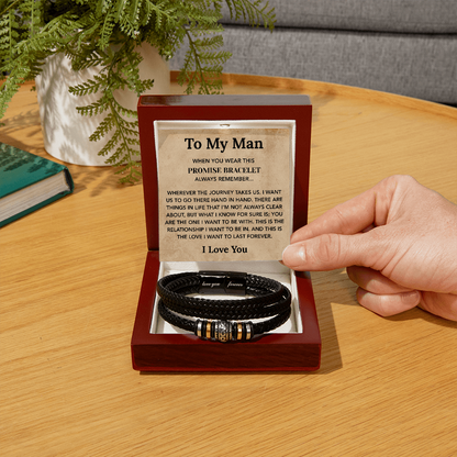 To My Man Bracelet, Jewelry Gifts For Man With Message Card & Box