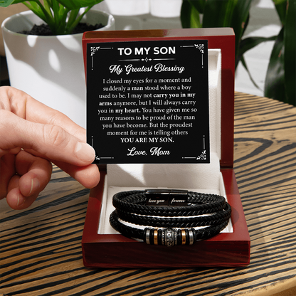 To My Son Bracelet Gift From Mom & Dad - Gifts for Son