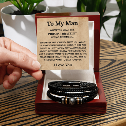To My Man Bracelet, Jewelry Gifts For Man With Message Card & Box