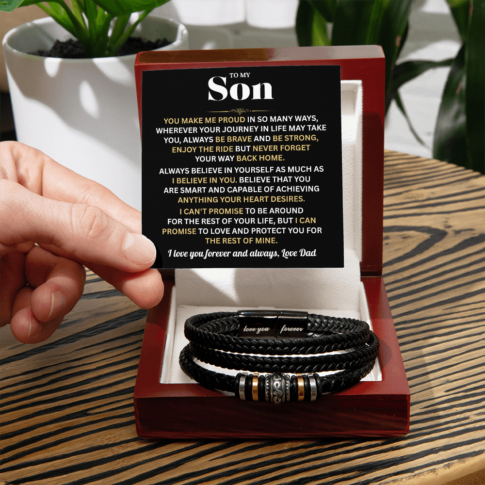 To My Son Bracelet From Dad. Love You Forever Bracelet