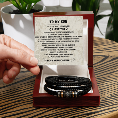 Son Bracelet Gift – Love You Forever Inspirational Bracelet from Mom or Dad
