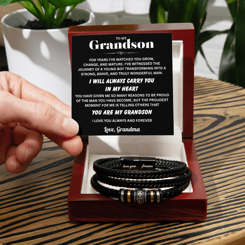 To My Grandson Love You Forever Bracelet – Meaningful Gift from Grandma or Grandpa