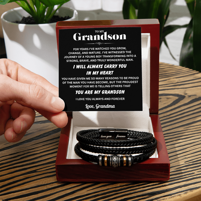 To My Grandson Love You Forever Bracelet – Meaningful Gift from Grandma or Grandpa
