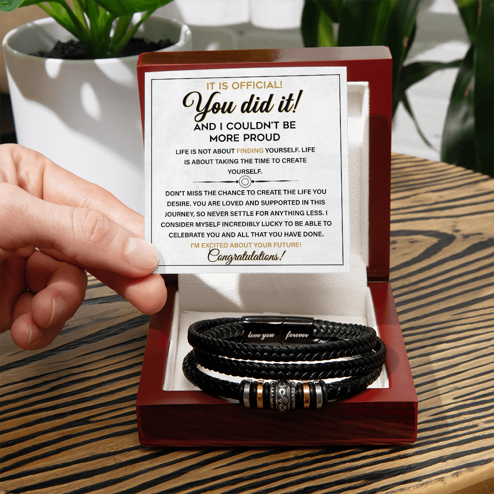 Graduation Gift For Men, Love You Forever Bracelet