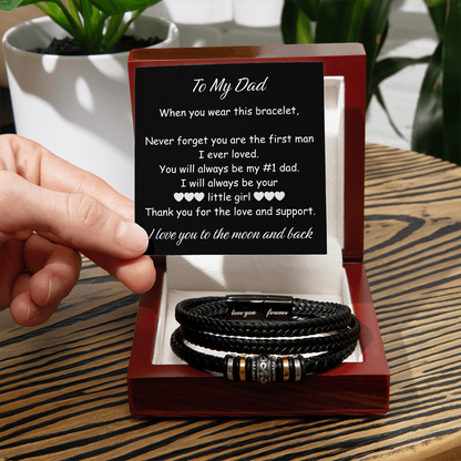 To My Dad Gift Love You Forever Men Bracelet - Best Father's Day Gift
