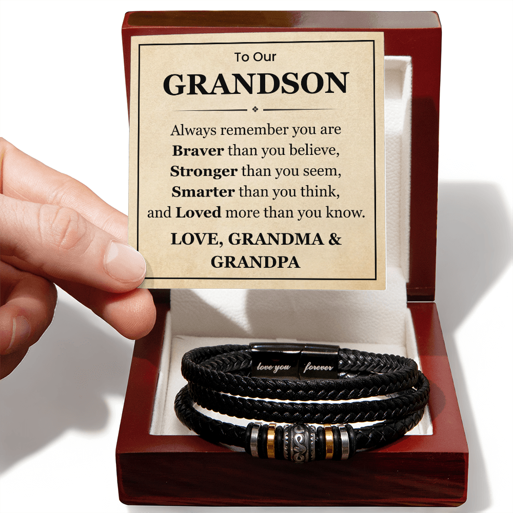 To My Grandson Bracelet From Grandma & Grandpa