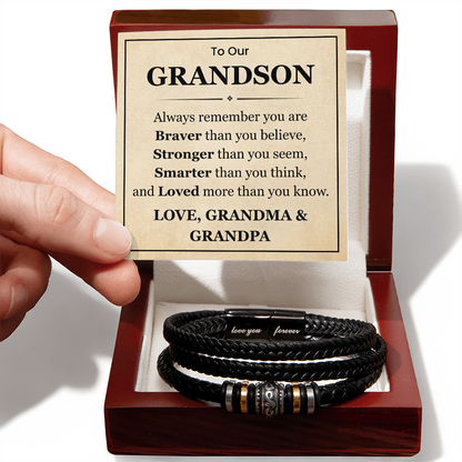 To My Grandson Bracelet From Grandma & Grandpa