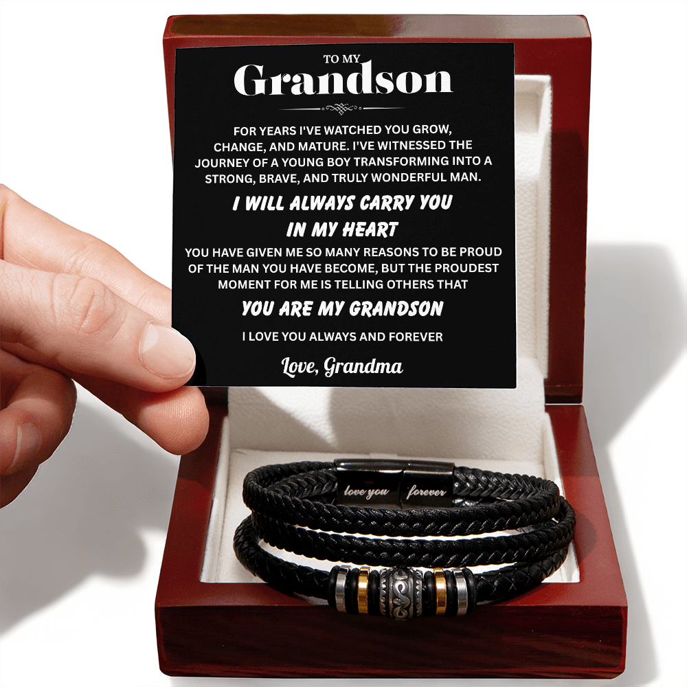 To My Grandson Love You Forever Bracelet – Meaningful Gift from Grandma or Grandpa