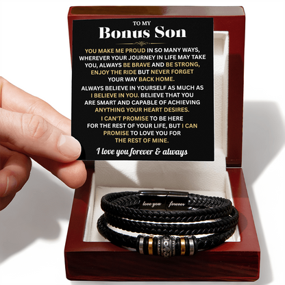 To My Bonus Son Love You Forever Bracelet - Birthday, Graduation, Christmas Gifts