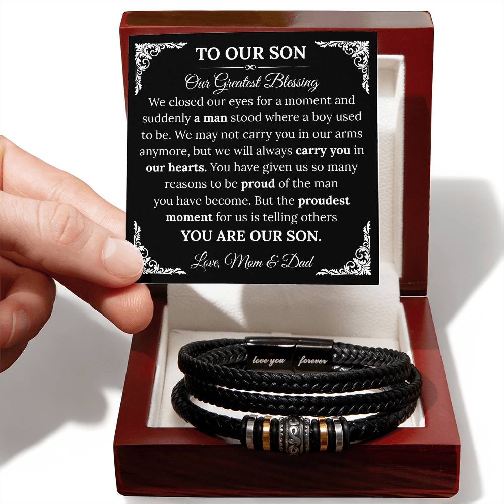 To My Son Bracelet Gift From Mom & Dad - Gifts for Son