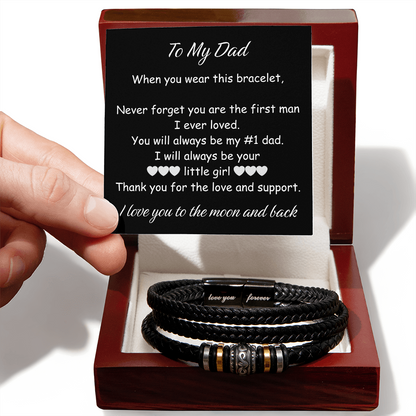 To My Dad Gift Love You Forever Men Bracelet - Best Father's Day Gift