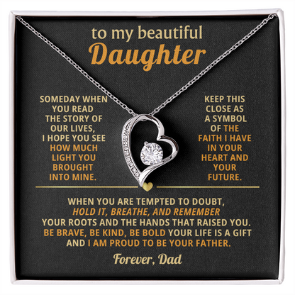 Meaningful Gift for Daughter - I Am So Proud of You - Forever Love Necklace