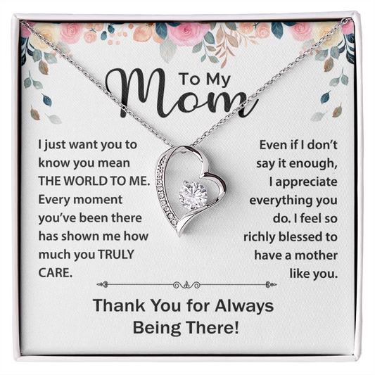 To My Mom - Your Love is Boundless - Necklace With Heartfelt Message Card