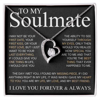 To My Beautiful Soulmate Necklace for Women, Necklace for Wife From Husband, Girlfriend Necklace From Boyfriend