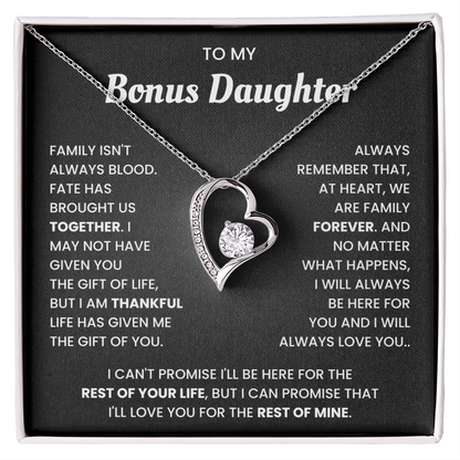 To My Bonus Daughter Necklace Gift From Bonus Mom Dad With Beautiful Gift Box