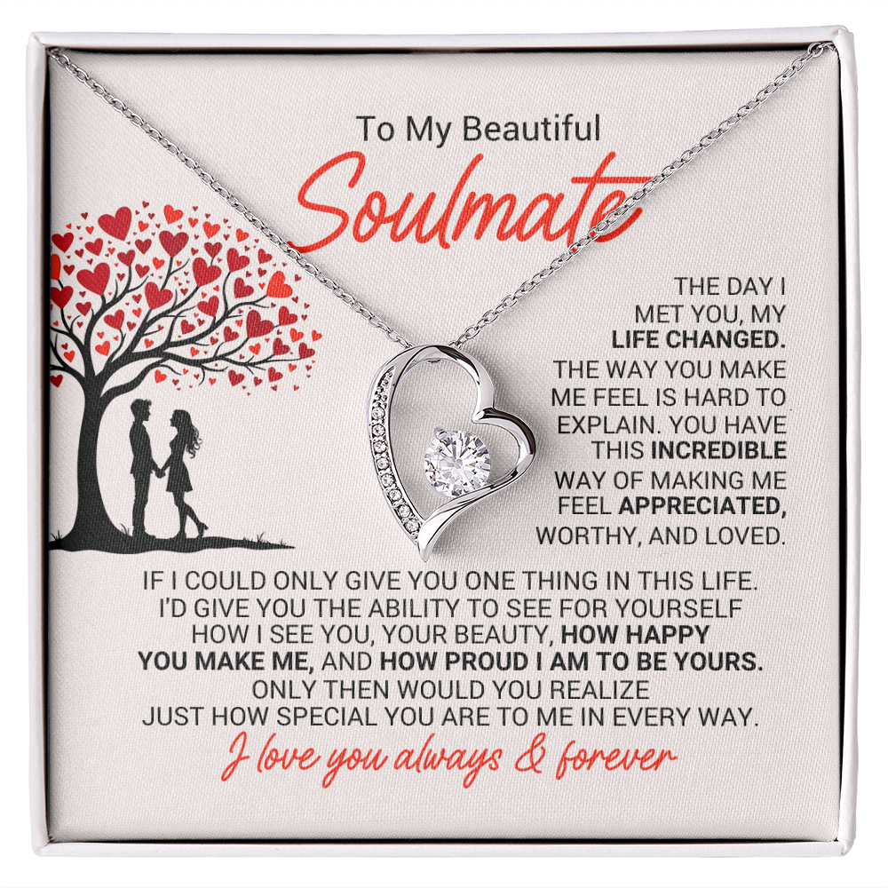 To My Soulmate Necklace - Soulmate Jewelry for Her - Anniversary Birthday Gift for Wife Girlfriend Soulmate