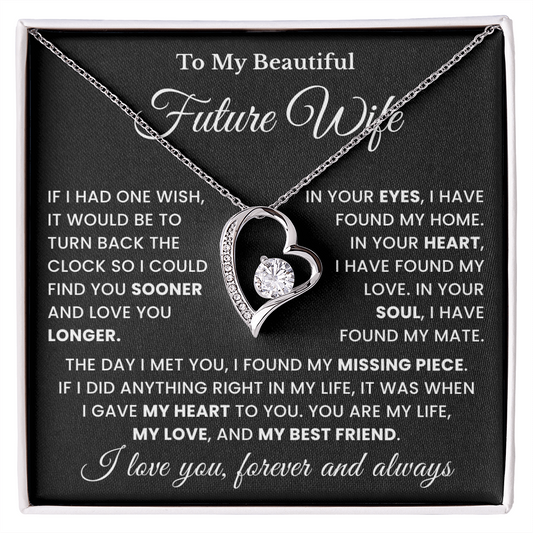 Valentine's Necklace Gifts For Future Wife With Message Card Elegant Gift Box