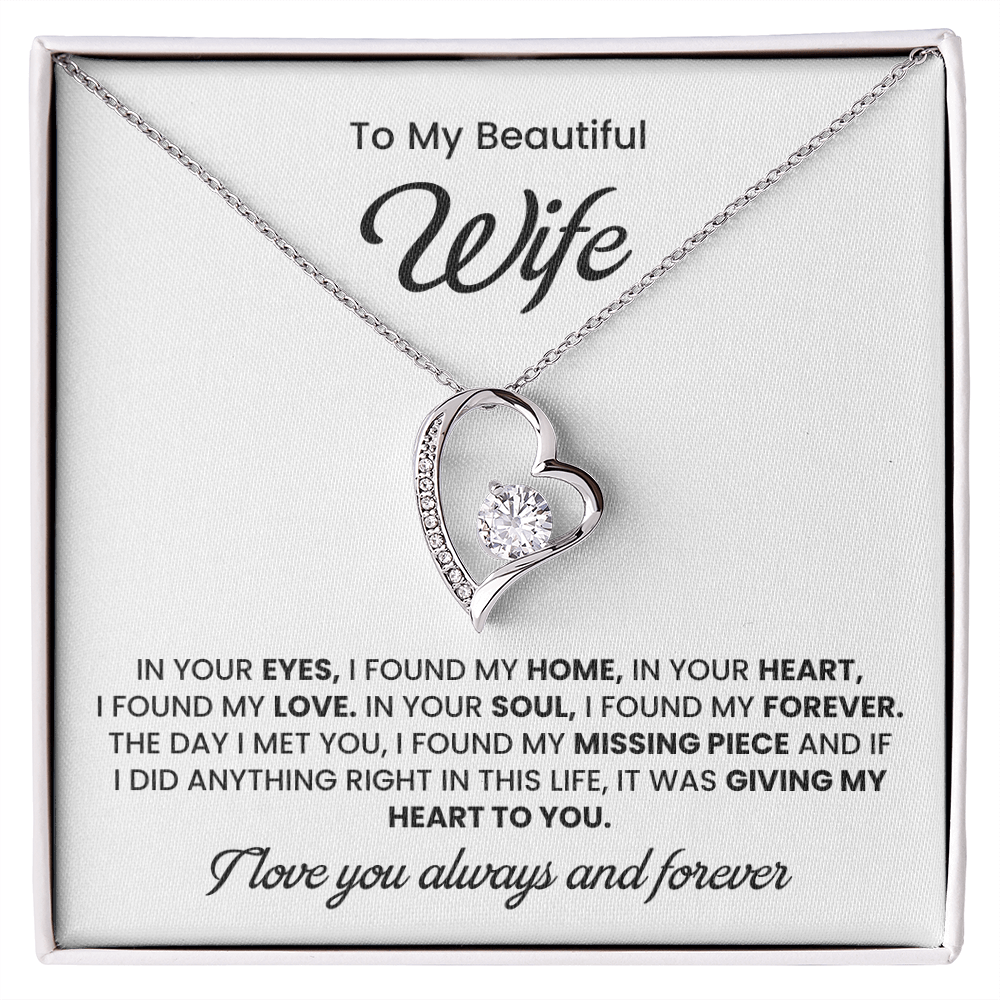 To My Wife Necklace | Gift for Wife Anniversary | Birthday Gift for Wife
