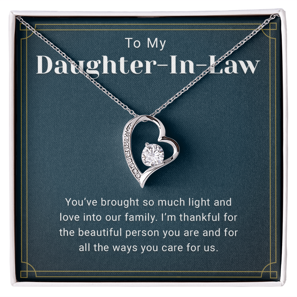 Daughter in Law Necklace With Heartfelt Message Card & Gift Box