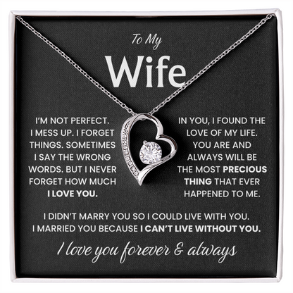 To My Wife Gifts For Her - Forever Love Necklace